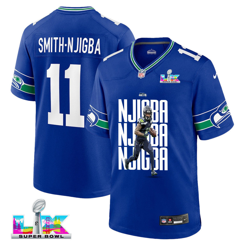 Jaxon Smith-Njigba 11 Seattle Seahawks Super Bowl LX Power & Precision Jersey – Royal Blue