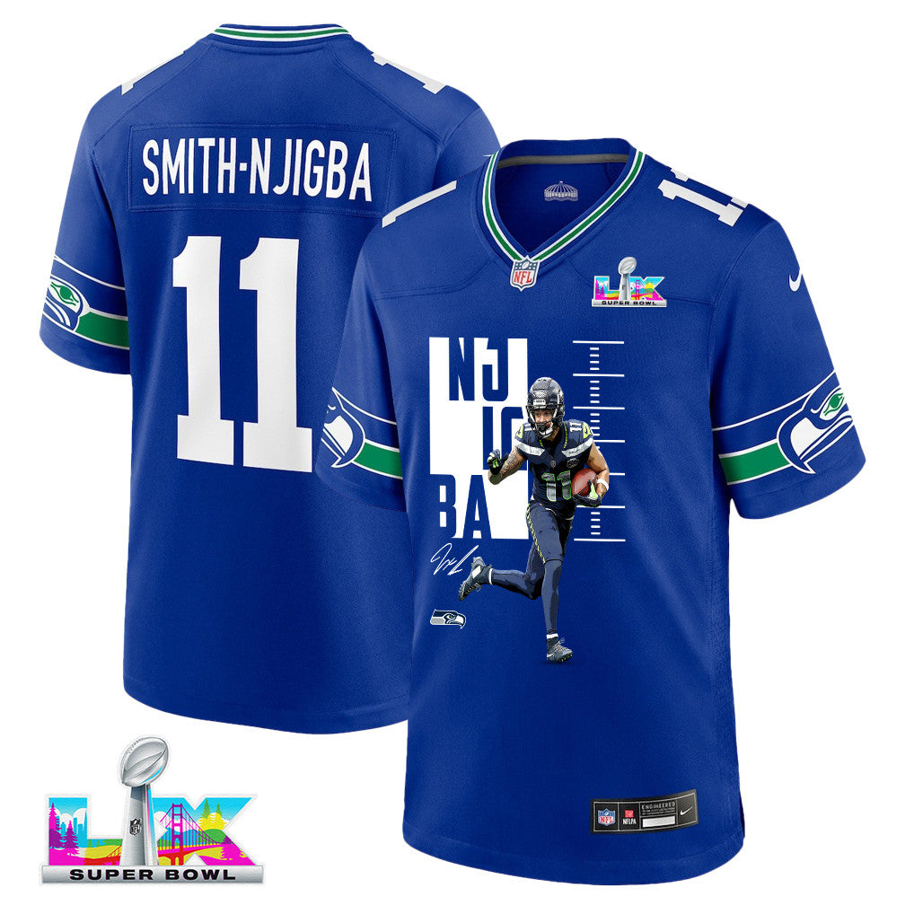 Jaxon Smith-Njigba 11 Seattle Seahawks Super Bowl LX Breakaway Speed Jersey – Royal Blue