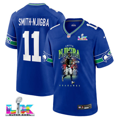 Jaxon Smith-Njigba 11 Seattle Seahawks Super Bowl LX Explosive Playmaker Jersey – Royal Blue