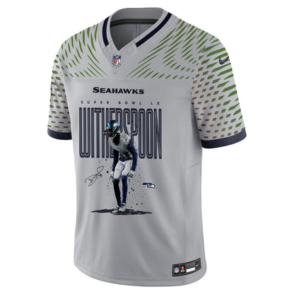 Devon Witherspoon 21 Seattle Seahawks Super Bowl LX Rising Star Jersey – Grey