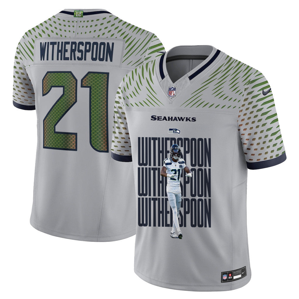 Devon Witherspoon 21 Seattle Seahawks Super Bowl LX Breakaway Speed Jersey – Grey