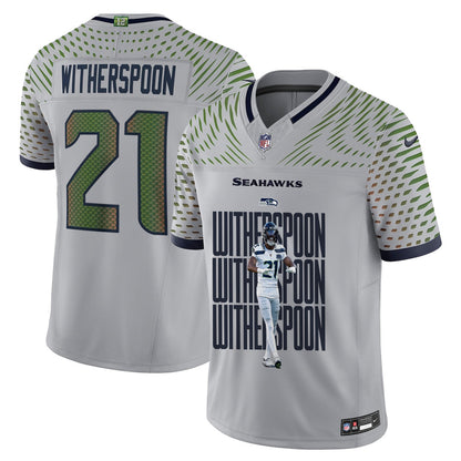 Devon Witherspoon 21 Seattle Seahawks Super Bowl LX Breakaway Speed Jersey – Grey