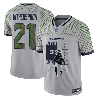 Devon Witherspoon 21 Seattle Seahawks Super Bowl LX Power & Precision Jersey – Grey