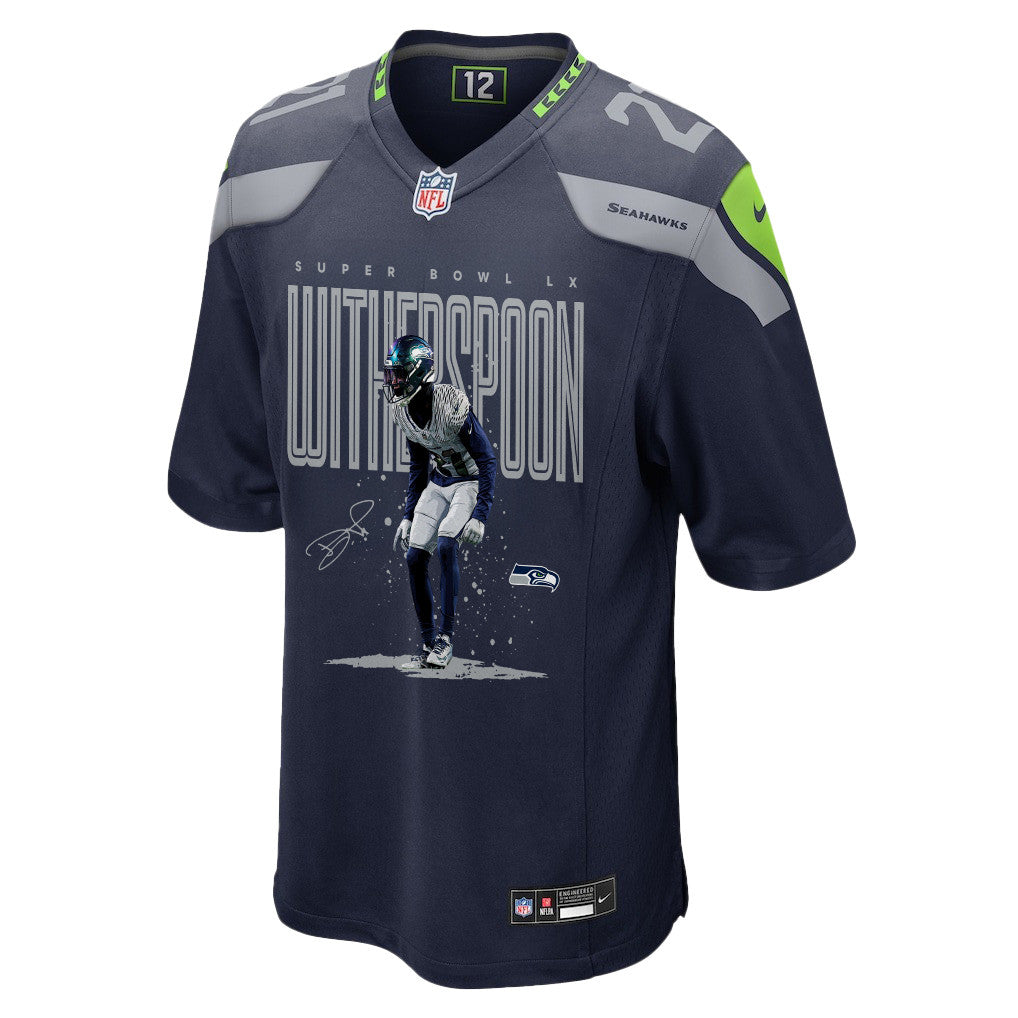 Devon Witherspoon 21 Seattle Seahawks Super Bowl LX Rising Star Jersey – Navy