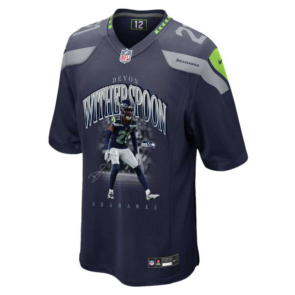 Devon Witherspoon 21 Seattle Seahawks Super Bowl LX Dynamic Ground Game Jersey – Navy