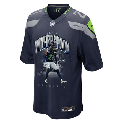 Devon Witherspoon 21 Seattle Seahawks Super Bowl LX Dynamic Ground Game Jersey – Navy