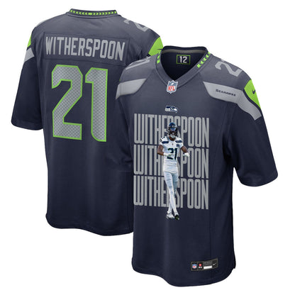 Devon Witherspoon 21 Seattle Seahawks Super Bowl LX Electric Run Threat Jersey – Navy
