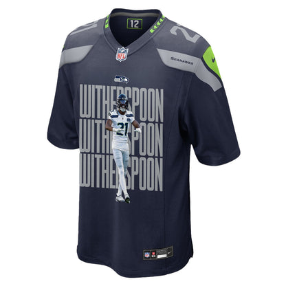Devon Witherspoon 21 Seattle Seahawks Super Bowl LX Electric Run Threat Jersey – Navy