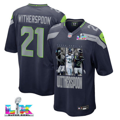 Devon Witherspoon 21 Seattle Seahawks Super Bowl LX Breakaway Speed Jersey – Navy