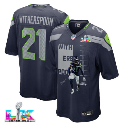 Devon Witherspoon 21 Seattle Seahawks Super Bowl LX Power & Precision Jersey – Navy
