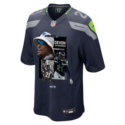 Devon Witherspoon 21 Seattle Seahawks Super Bowl LX Backfield Beast Jersey – Navy