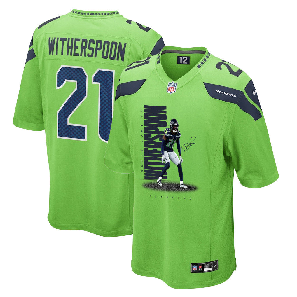 Devon Witherspoon 21 Seattle Seahawks Super Bowl LX Explosive Playmaker Jersey – Green