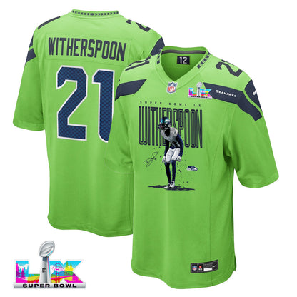 Devon Witherspoon 21 Seattle Seahawks Super Bowl LX Rising Star Jersey – Green