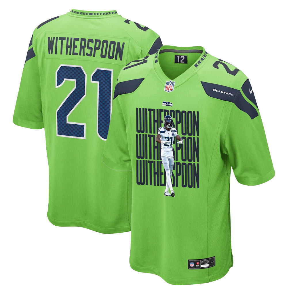 Devon Witherspoon 21 Seattle Seahawks Super Bowl LX Electric Run Threat Jersey – Green