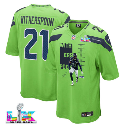 Devon Witherspoon 21 Seattle Seahawks Super Bowl LX Power & Precision Jersey – Green