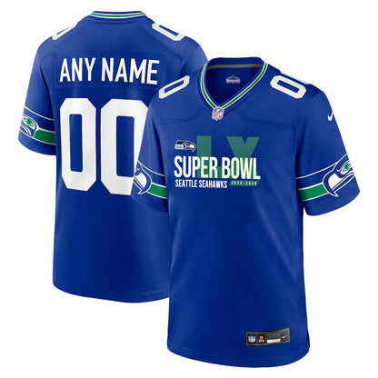 Seattle Seahawks 25-26 Champions Super Bowl LX Custom Alternate Game Jersey - Royal