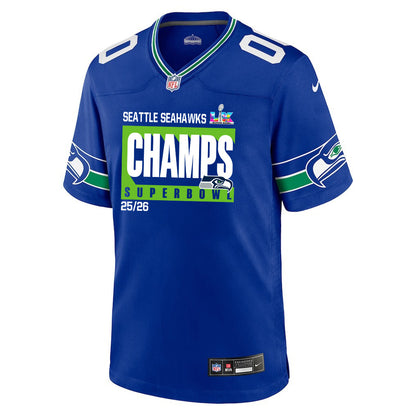 Seattle Seahawks Super Bowl 25/26 Champions LX Custom Alternate Game Jersey - Royal