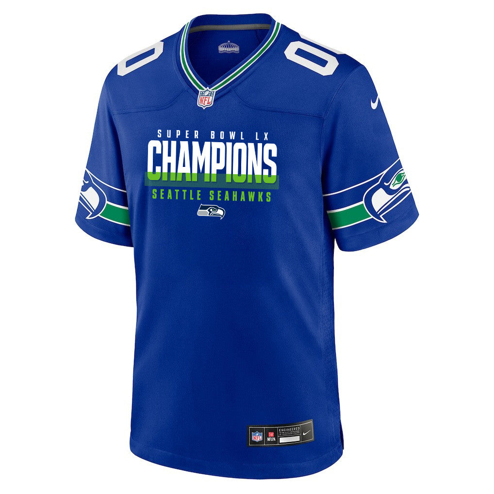 Seattle Seahawks Super Bowl LX Champions Royal Alternate Game Jersey - Custom Name & Number