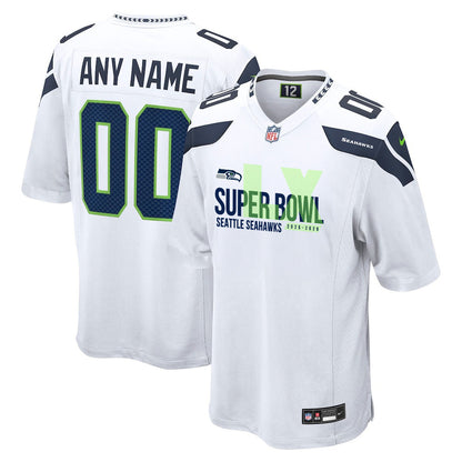 Seattle Seahawks 25-26 Champions Super Bowl LX Custom Game Jersey - White