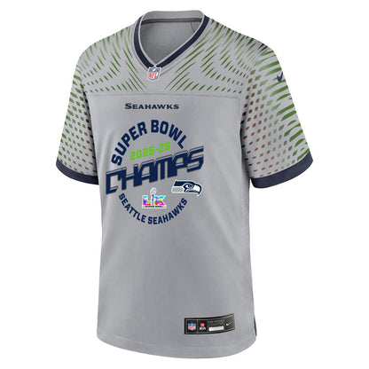 Seattle Seahawks Champions 2025-26 Super Bowl LX Custom Rivalries Collection Game Jersey - Gray