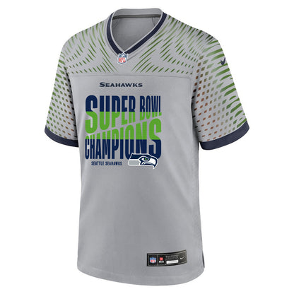 Seattle Seahawks Super Bowl LX Champions Custom Rivalries Collection Game Jersey - Gray