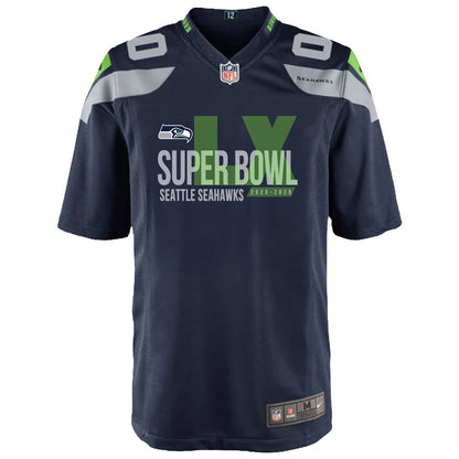 Seattle Seahawks 25-26 Champions Super Bowl LX Custom Team Game YOUTH Jersey - College Navy