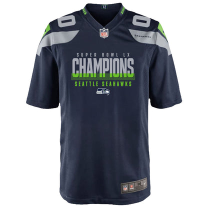 Seattle Seahawks Super Bowl LX Champions Navy Team Game YOUTH Jersey - Custom Name & Number