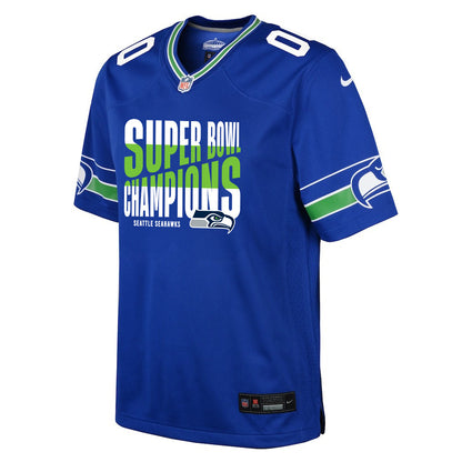 Seattle Seahawks Super Bowl LX Champions Custom Alternate Game YOUTH Jersey - Royal