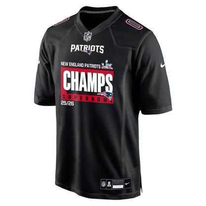 New England Patriots Super Bowl 25/26 Champions LX Custom Fashion Game Jersey - Black
