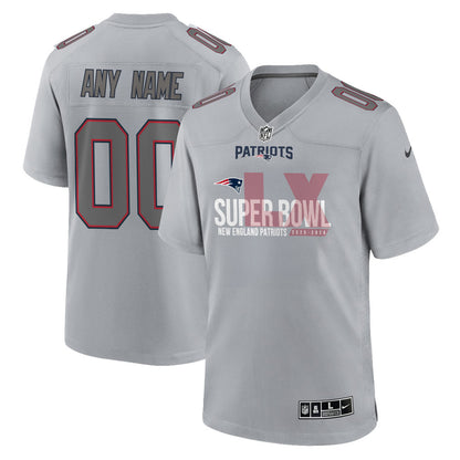 New England Patriots 25-26 Champions Super Bowl LX Custom Atmosphere Fashion Game Jersey - Gray