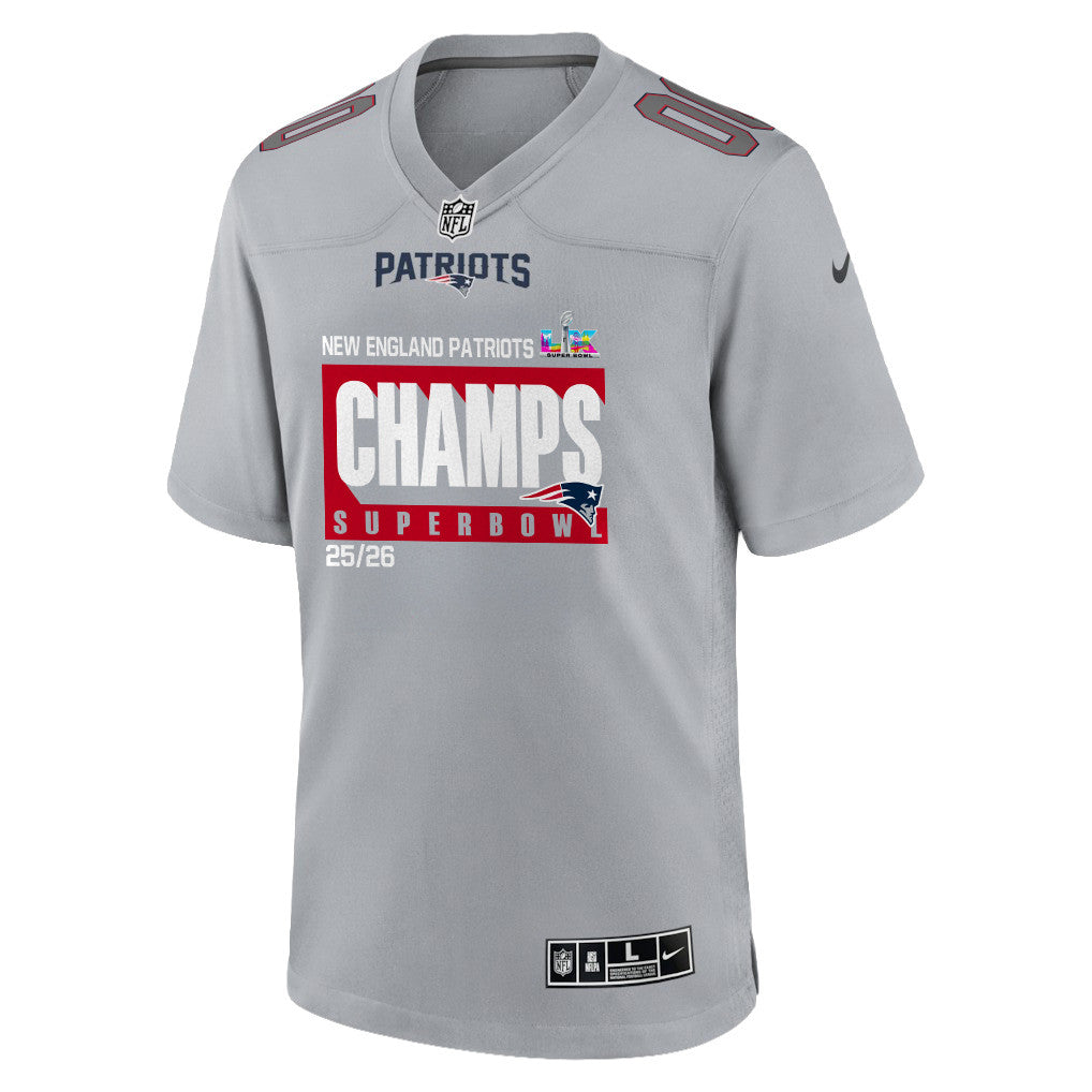 New England Patriots Super Bowl 25/26 Champions LX Custom Atmosphere Fashion Game Jersey - Gray