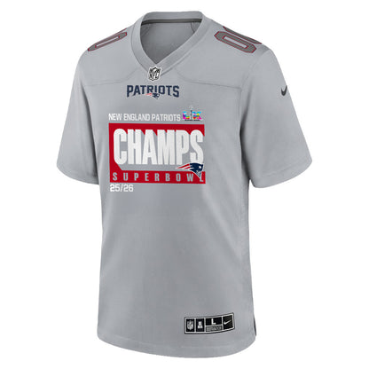 New England Patriots Super Bowl 25/26 Champions LX Custom Atmosphere Fashion Game Jersey - Gray