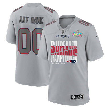 New England Patriots Super Bowl LX Champions Custom Atmosphere Fashion Game Jersey - Gray