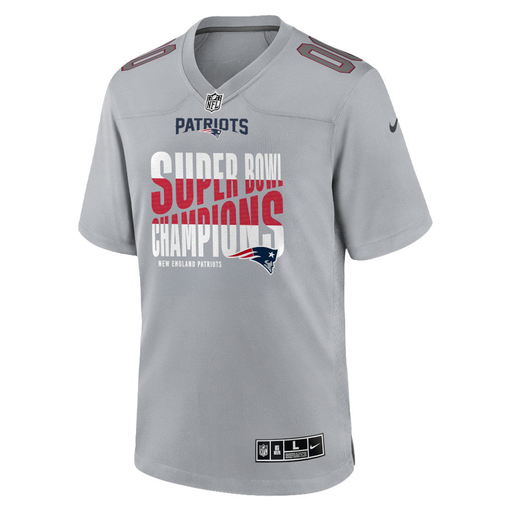 New England Patriots Super Bowl LX Champions Custom Atmosphere Fashion Game Jersey - Gray