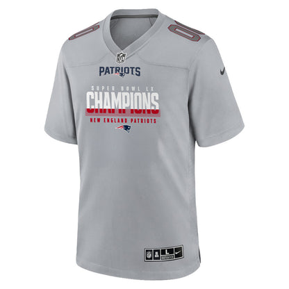 New England Patriots Super Bowl LX Champions Gray Atmosphere Fashion Game Jersey - Custom Name & Number