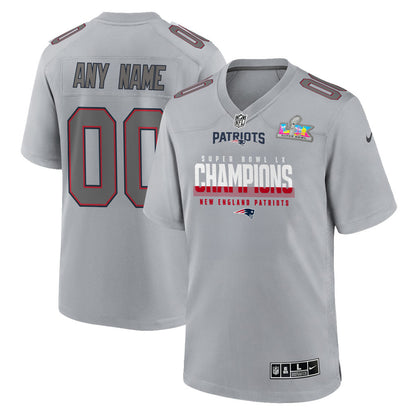 New England Patriots Super Bowl LX Champions Gray Atmosphere Fashion Game Jersey - Custom Name & Number