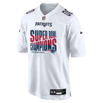 New England Patriots Super Bowl LX Champions Custom Game Jersey - White