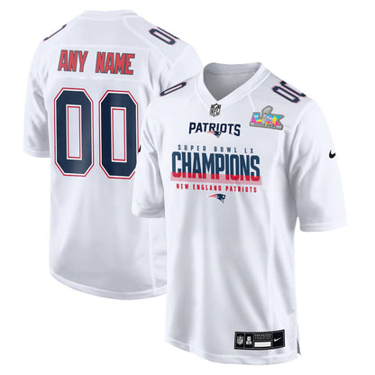 New England Patriots Super Bowl LX Champions White Game Jersey - Custom Name & Number