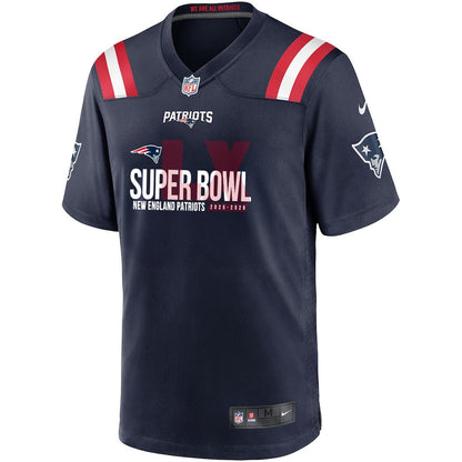 New England Patriots 25-26 Champions Super Bowl LX Custom Game Player Jersey - Navy