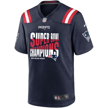 New England Patriots Super Bowl LX Champions Custom Game Player Jersey - Navy
