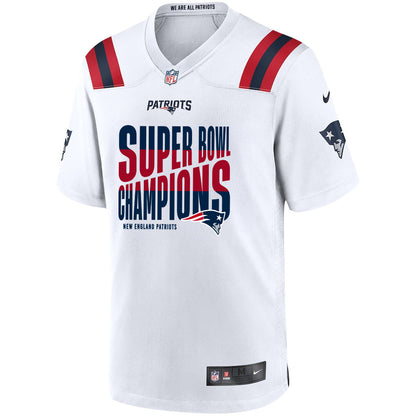New England Patriots Super Bowl LX Champions Custom Game Player Jersey - White