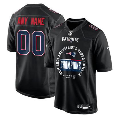 New England Patriots Super Bowl LX Champions Personalized Fashion Game Jersey - Black