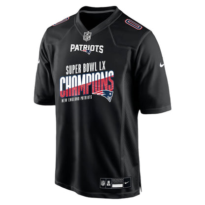 New England Patriots Super Bowl LX Champions For Fan Edition Custom Fashion Game Jersey - Black
