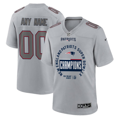 New England Patriots Super Bowl LX Champions Personalized Atmosphere Fashion Game Jersey - Gray