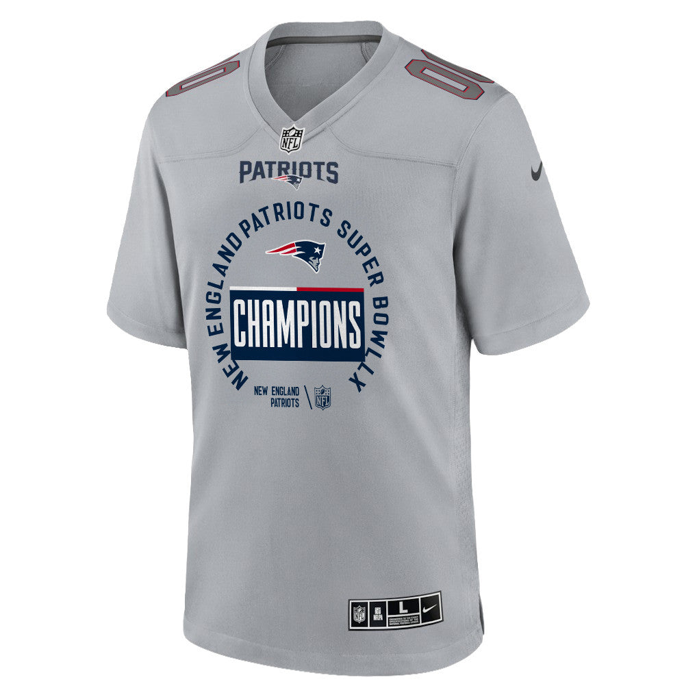 New England Patriots Super Bowl LX Champions Personalized Atmosphere Fashion Game Jersey - Gray