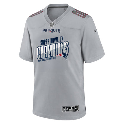 New England Patriots Super Bowl LX Champions For Fan Edition Custom Atmosphere Fashion Game Jersey - Gray