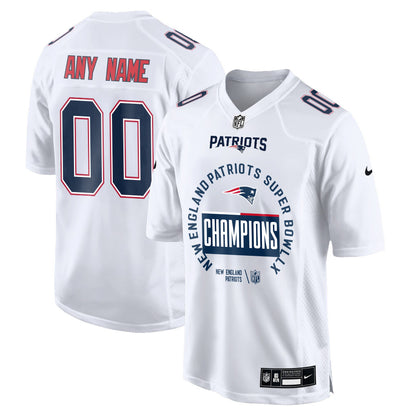New England Patriots Super Bowl LX Champions Personalized Game Jersey - White
