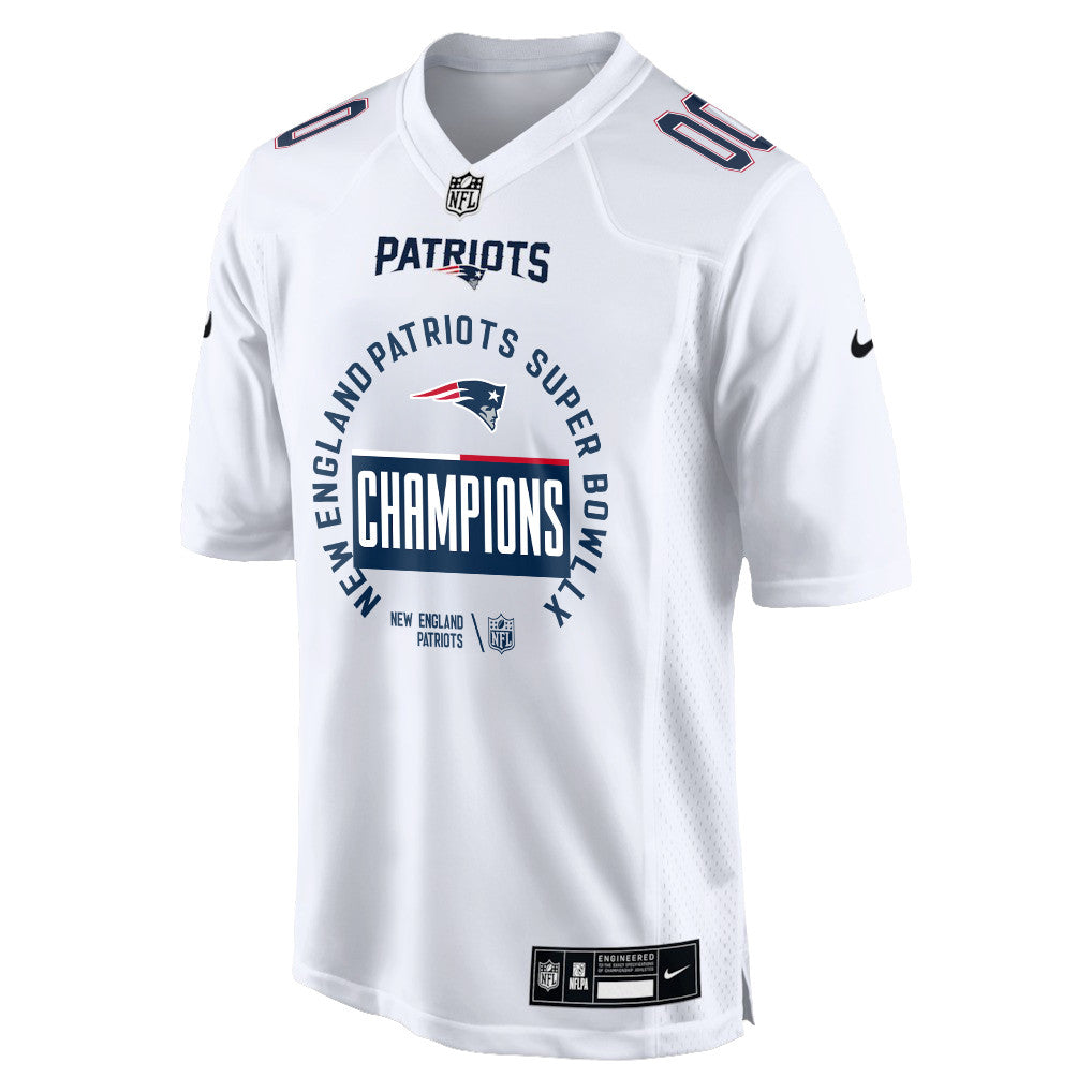 New England Patriots Super Bowl LX Champions Personalized Game Jersey - White