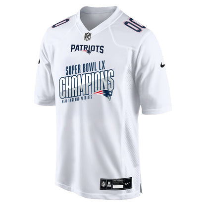 New England Patriots Super Bowl LX Champions For Fan Edition Custom Game Jersey - White