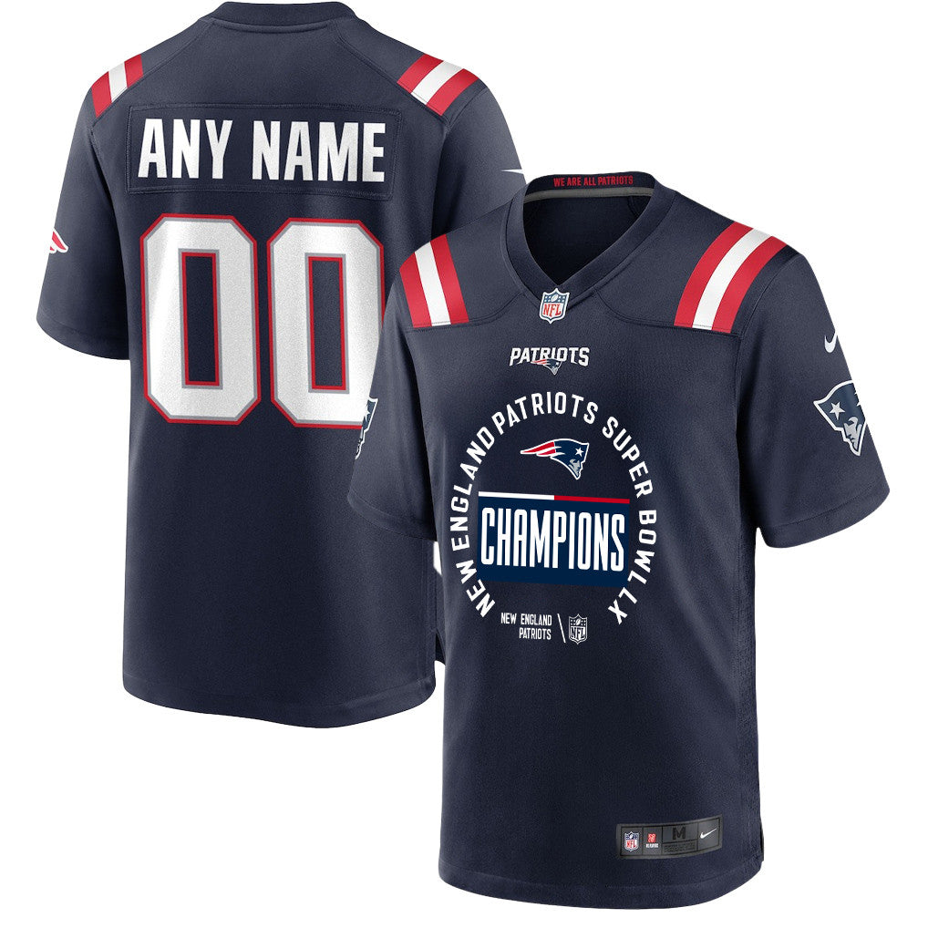 New England Patriots Super Bowl LX Champions Personalized Game Player Jersey - Navy